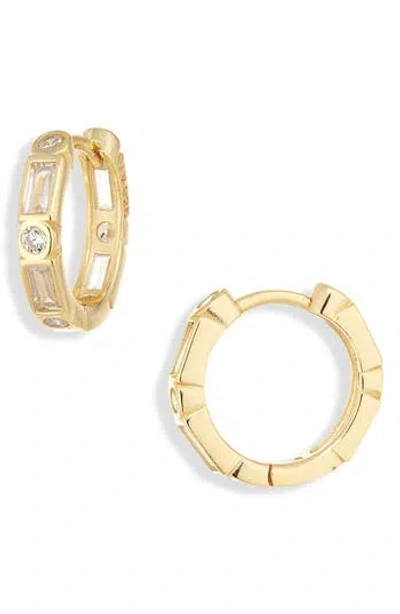 Argento Vivo Cubic Zirconia Huggie Hoop Earrings In Gold