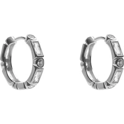 Argento Vivo Cubic Zirconia Huggie Hoop Earrings In Silver
