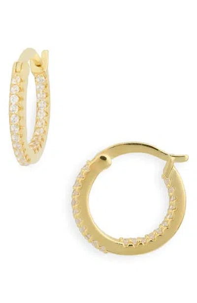 Argento Vivo Cubic Zirconia Inside Out Huggie Hoop Earrings In Gold