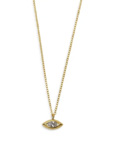 Argento Vivo Cubic Zirconia Marquise Pendant Necklace In 18k Gold Plated Sterling Silver, 16-18
