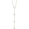 Argento Vivo Cubic Zirconia Pavé Heart Charms Y-necklace