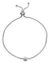 Argento Vivo Cubic Zirconia Rondell Slider Bracelet In Silver