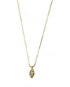 Argento Vivo Cubic Zirconia Vertical Marquise Pendant Necklace In 18k Gold Plated Sterling Silver, 16-18 In Gold