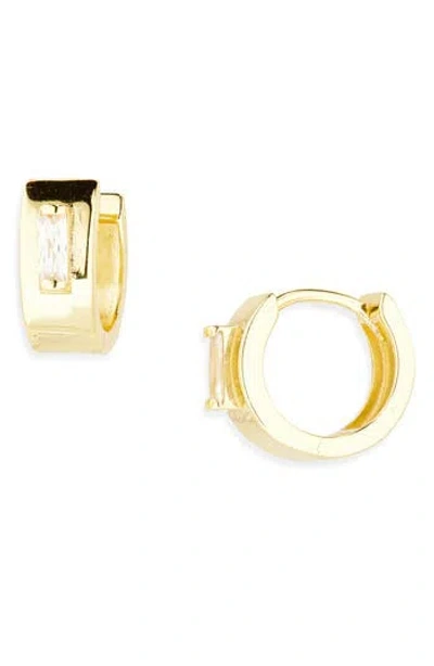 Argento Vivo Cubic Zirconia Wide Huggie Hoop Earrings In Gold