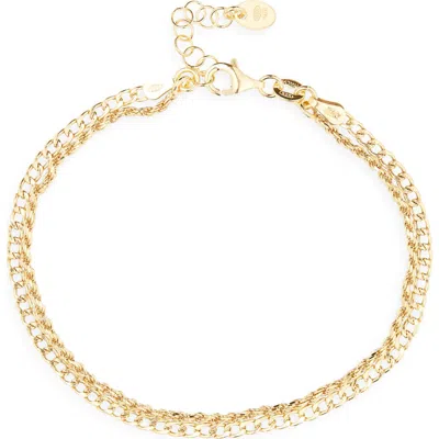 Argento Vivo Curb & Rope Double Chain Bracelet In Gold