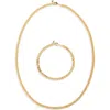 Argento Vivo Curb Chain Necklace & Bracelet Set In Gold
