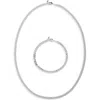 Argento Vivo Curb Chain Necklace & Bracelet Set In Gray