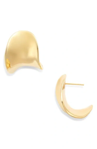 Argento Vivo Curved J-hoop Earrings In Gold