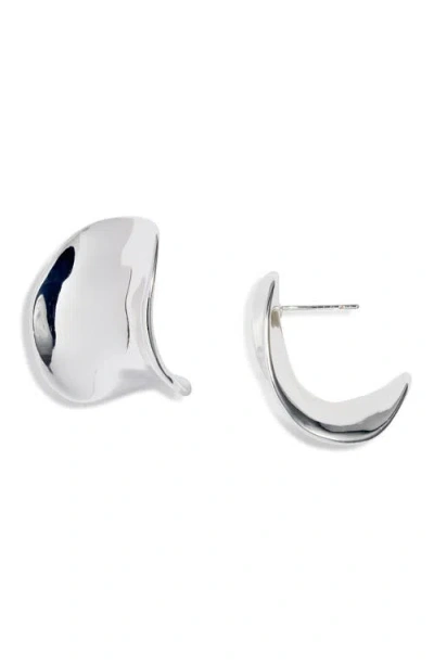 Argento Vivo Curved J-hoop Earrings In Metallic