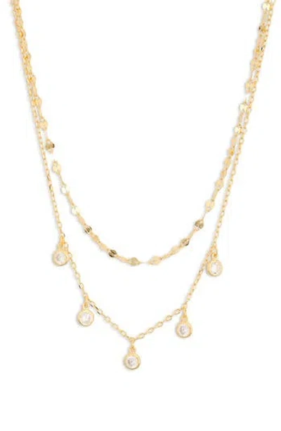 Argento Vivo Cz Bezel Charm Chain Necklace In Gold