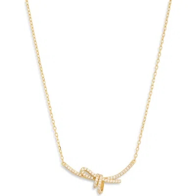 Argento Vivo Cz Bow Link Necklace In Gold