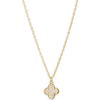 Argento Vivo Cz Clover Pendant Necklace In Gold