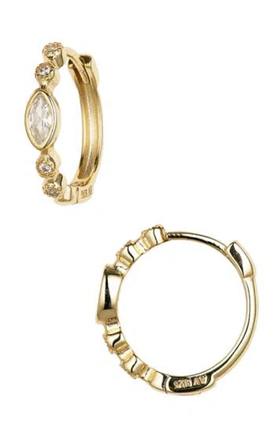 Argento Vivo Cz Mini Hoop Earrings In Gold