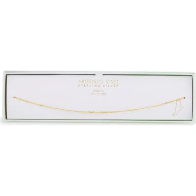 Argento Vivo Dainty Stationed Anklet In Gold