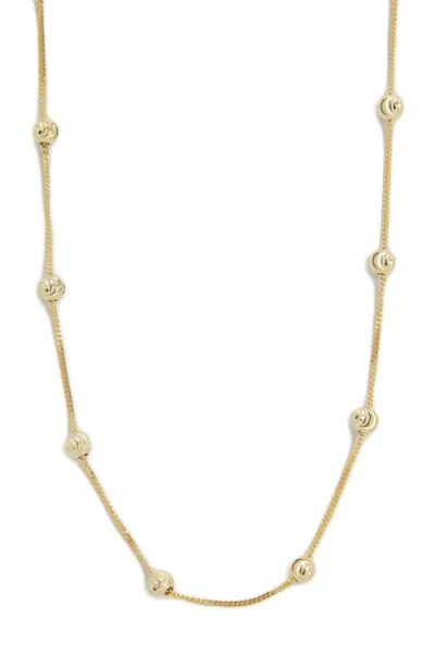 Argento Vivo Diamond Cut Ball Station Necklace In Gold