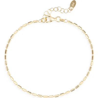 Argento Vivo Diamond Cut Bar Line Bracelet In Gold