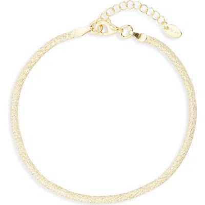 Argento Vivo Diamond Cut Herringbone Chain Bracelet