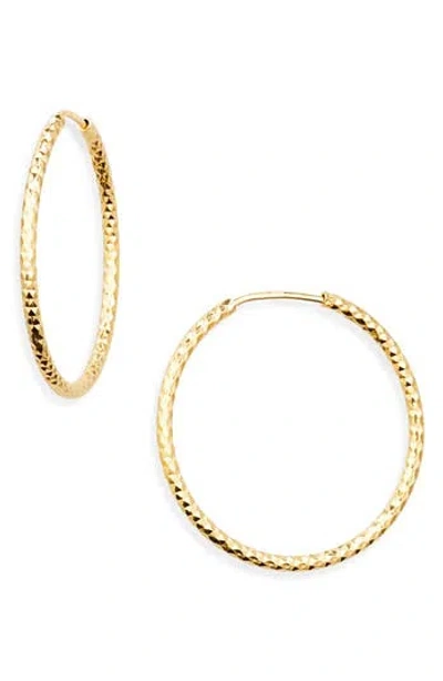Argento Vivo Diamond Cut Hoop Earrings