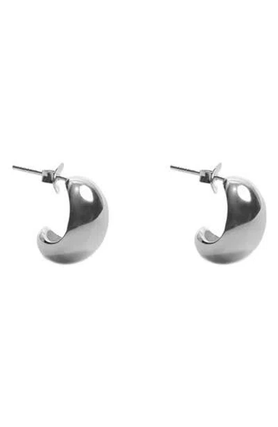 Argento Vivo Dome Hoop Earrings In Metallic