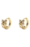 Argento Vivo Double Cubic Zirconia Huggie Hoop Earrings In Gold