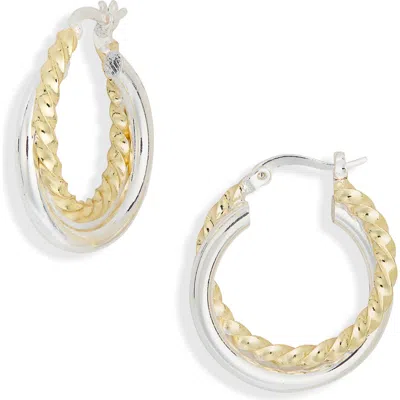 Argento Vivo Double Twisted Hoop Earrings In Gold