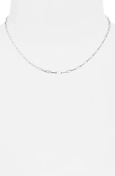 Argento Vivo Elongated Paperclip Chain Necklace In Gray