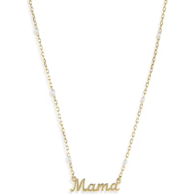Argento Vivo Enamel 'mama' Pendant Necklace In White