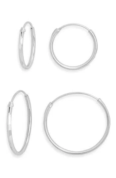 Argento Vivo Endless Hoop Earrings Set In Silver