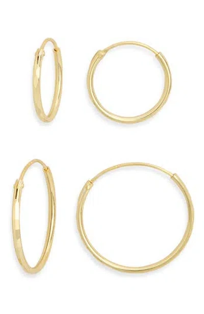 Argento Vivo Endless Hoop Earrings Set In Gold