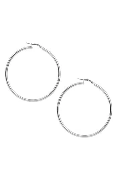 Argento Vivo Essential Tube Hoop Earrings In Silver