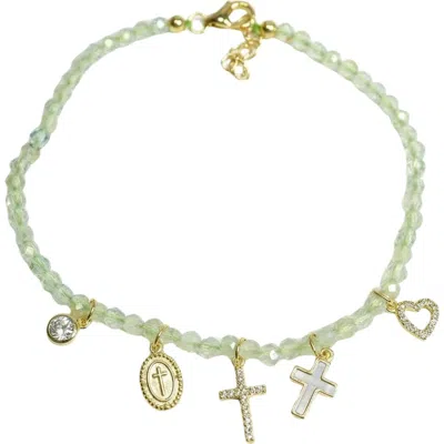 Argento Vivo Faith Beaded Charm Bracelet In Gold