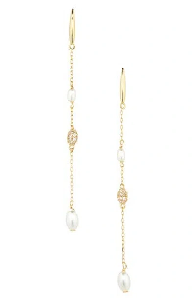 Argento Vivo Faux Pearl Chain Drop Earrings