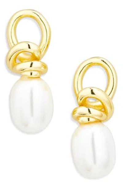 Argento Vivo Faux Pearl Drop Earrings In Gold