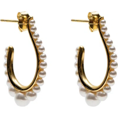 Argento Vivo Faux Pearl Hoop Earrings