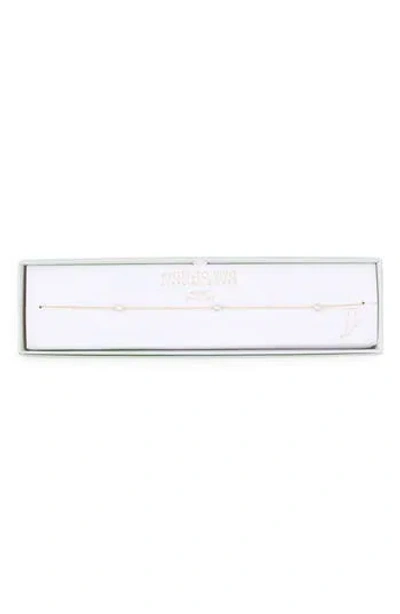Argento Vivo Faux Pearl Station Anklet In Gold