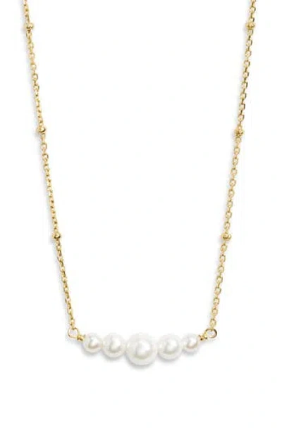 Argento Vivo Faux Pearl Station Chain Necklace In Gold
