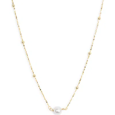 Argento Vivo Faux Pearl Station Necklace