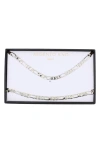 Argento Vivo Figaro Chain Necklace & Bracelet Set In White
