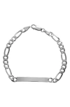 Argento Vivo Figaro Tag Pendant Bracelet In Silver