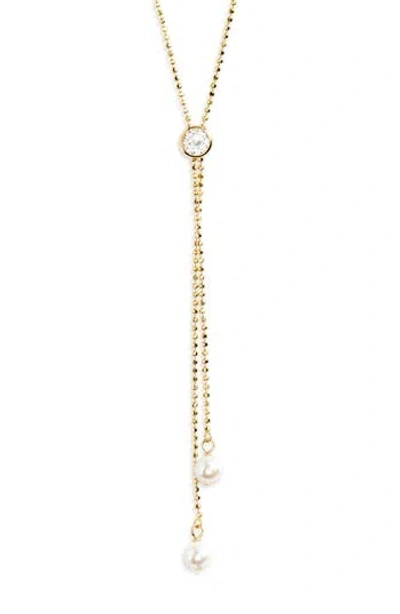 Argento Vivo Freshwater Pearl Lariat Necklace In Gold