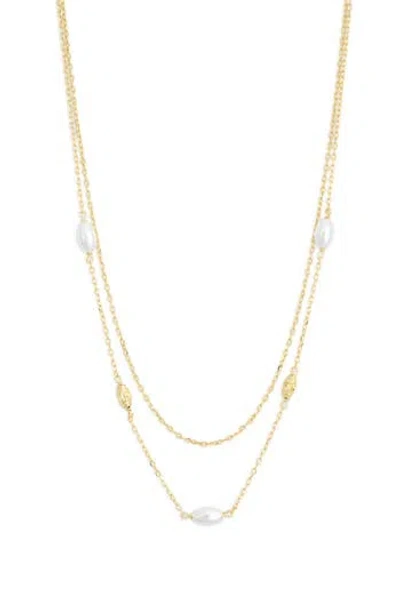 Argento Vivo Freshwater Pearl Station Layered Necklace