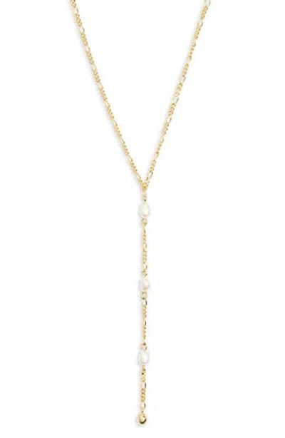 Argento Vivo Freshwater Pearl Y-necklace In Gold