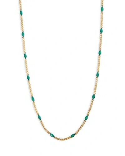 Argento Vivo Green Bead Collar Necklace, 16-18 In Gold