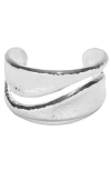 Argento Vivo Hammered Cut Out Cuff Bracelet