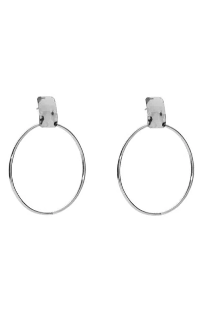 Argento Vivo Hammered Frontal Hoop Earrings