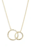 Argento Vivo Hammered Link Circle Pendant Necklace In Gold