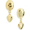 Argento Vivo Hammered Oval Heart Drop Earrings