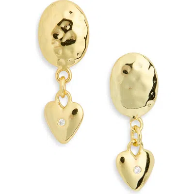 Argento Vivo Hammered Oval Heart Drop Earrings