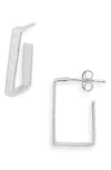 Argento Vivo Hammered Square Hoop Earrings