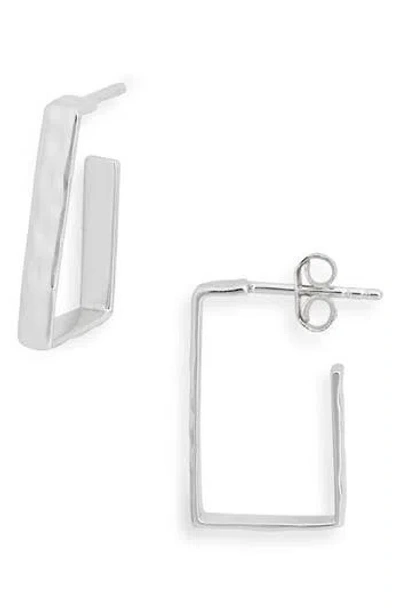 Argento Vivo Hammered Square Hoop Earrings